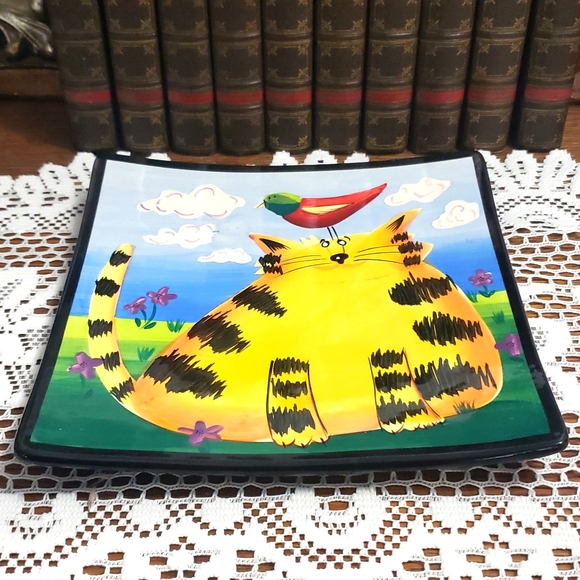 2005 Naylor Designs Ceramic Cat Design Decorative Wall Plate - Picture 3 of 4